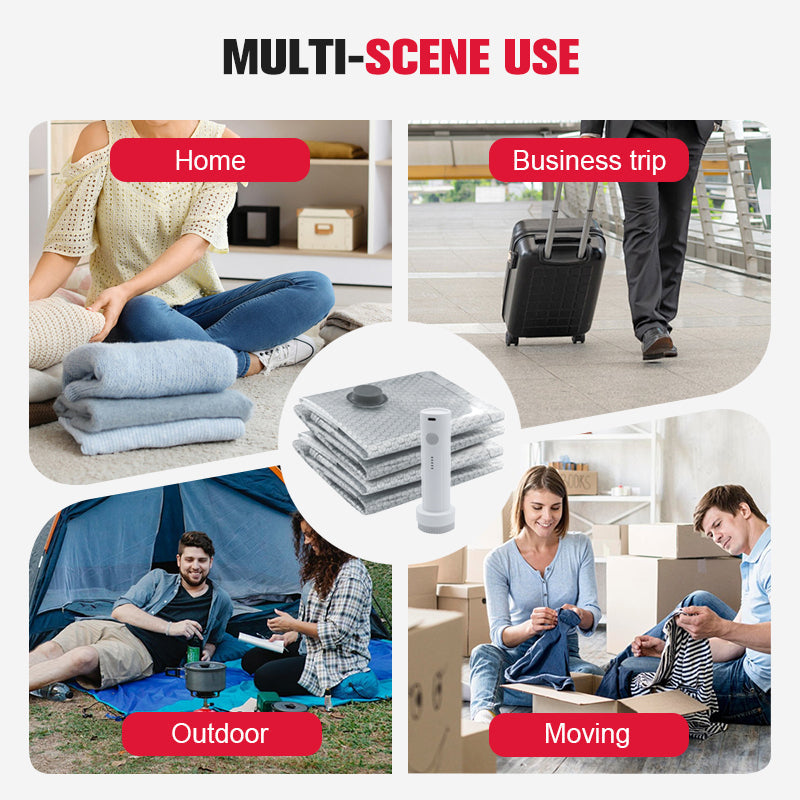 🔥 OFFRE DU DERNIER JOUR – 50 % DE RÉDUCTION 🔥Sacs de rangement sous vide pour les voyages et kit de pompe portable