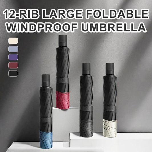 ☔ Parapluie Grand Format 12 Baleines Pliable et Anti-Vent - Protection Ultime !📢📢1 dernières heures : Grande vente⏰⏰