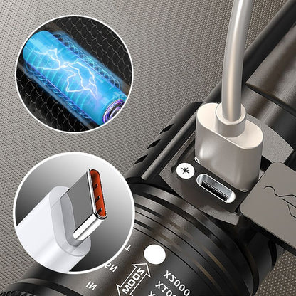 📢📢50 % de réduction – Lampe de Poche Zoomable à 7500 Lumens 🔦🏔️ Étanche IPX7, Rechargeable USB-C & Fonction Power Bank !