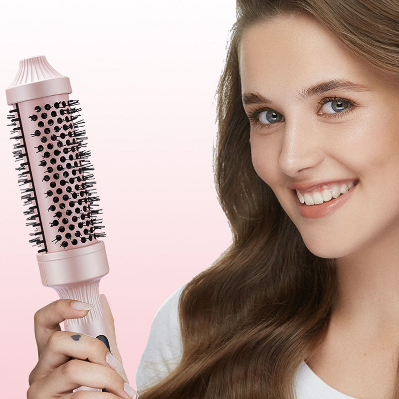 Brosse à Coiffer 2 en 1 pour Volume - Température Réglable, Céramique Tourmaline - Noir/Rose/Vert
