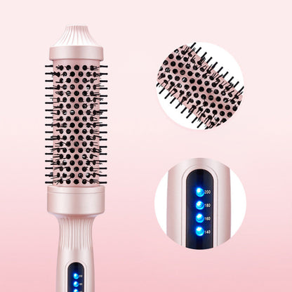 Brosse à Coiffer 2 en 1 pour Volume - Température Réglable, Céramique Tourmaline - Noir/Rose/Vert