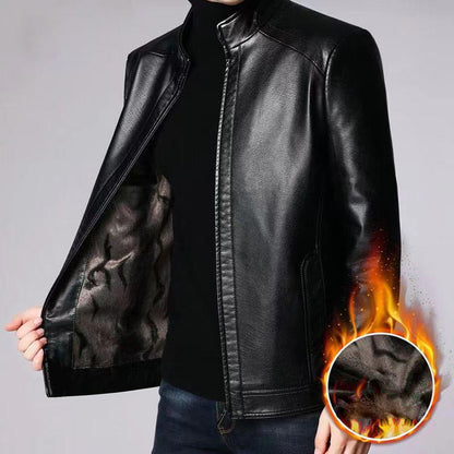 Blouson en Cuir Homme avec Doublure Polaire Chaude - Un Cadeau Parfait pour Lui !