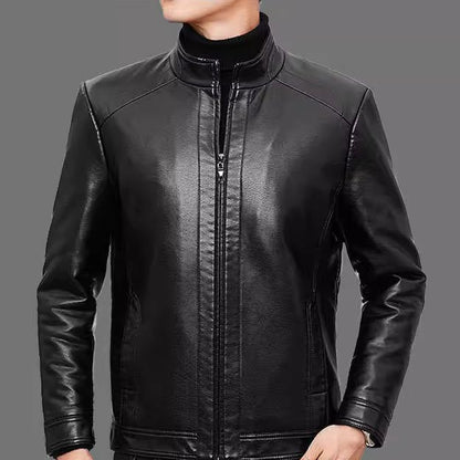 🔥50 % DE RÉDUCTION — Veste en cuir homme avec doublure en peluche | Cadeau chaud pour lui