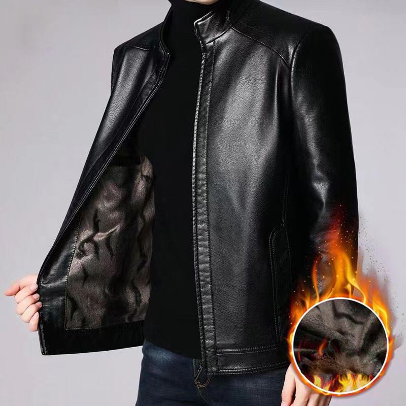 🔥50 % DE RÉDUCTION — Veste en cuir homme avec doublure en peluche | Cadeau chaud pour lui