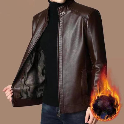 🔥50 % DE RÉDUCTION — Veste en cuir homme avec doublure en peluche | Cadeau chaud pour lui