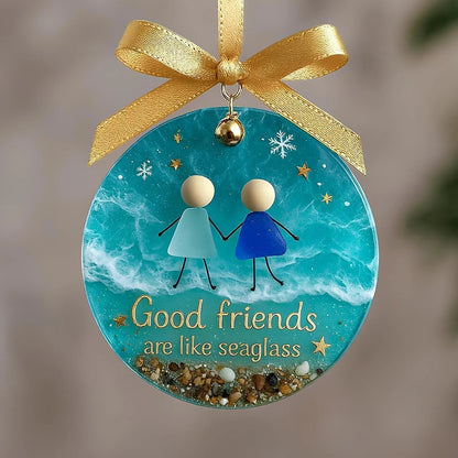 Ornement de Noël en Verre de Mer - Symbole d’Amitié