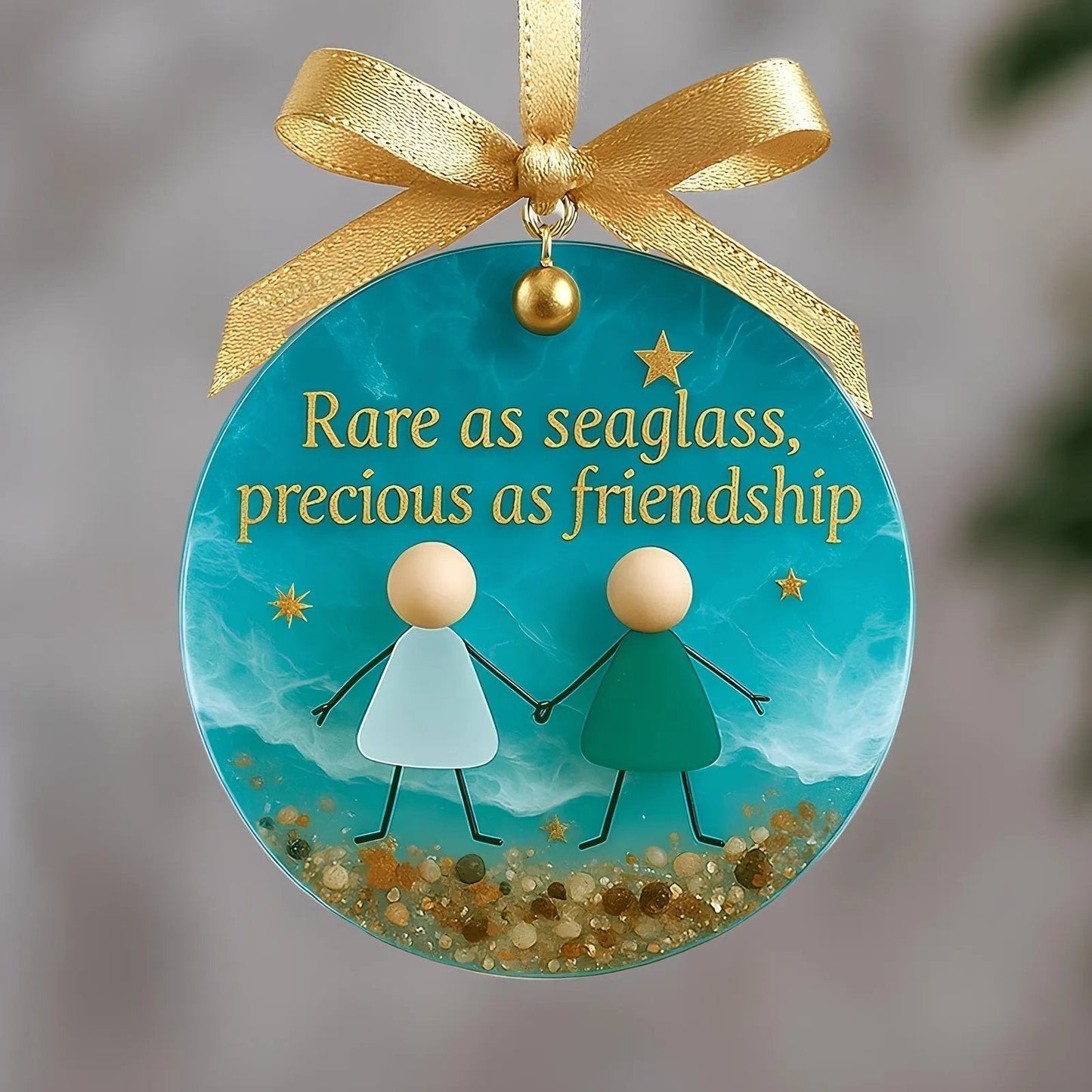 Ornement de Noël en Verre de Mer - Symbole d’Amitié
