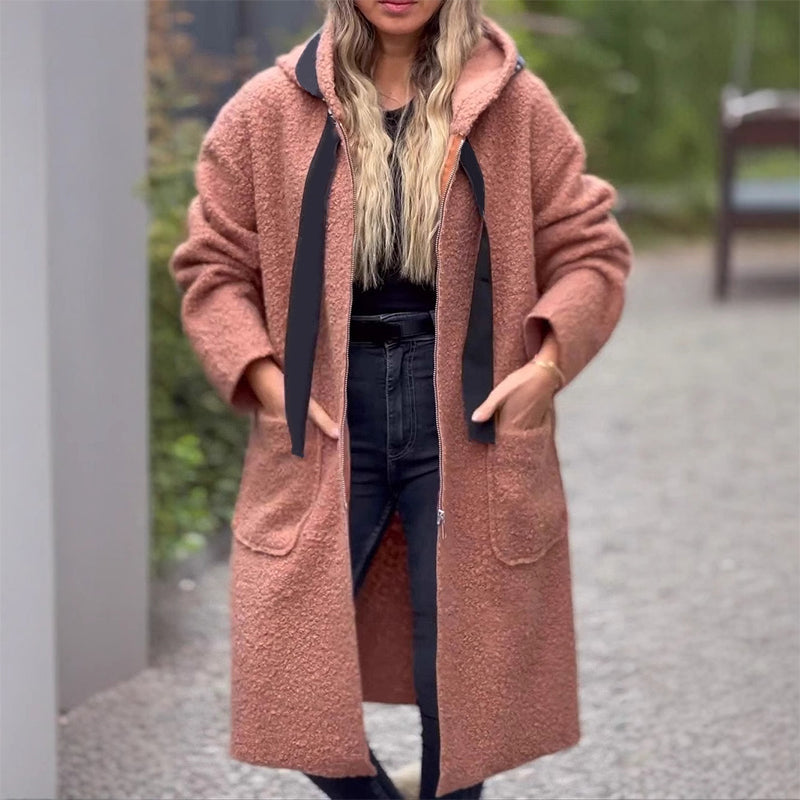 🎅❄️Manteau à Capuche Zippé Tendance avec Poches pour Femme