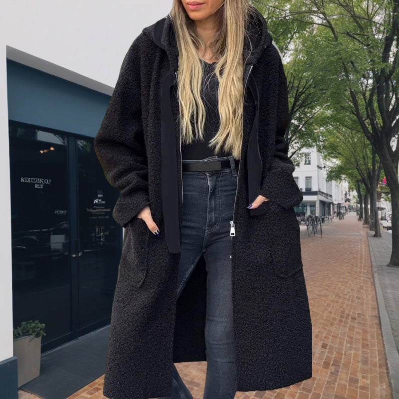 🎅❄️Manteau à Capuche Zippé Tendance avec Poches pour Femme