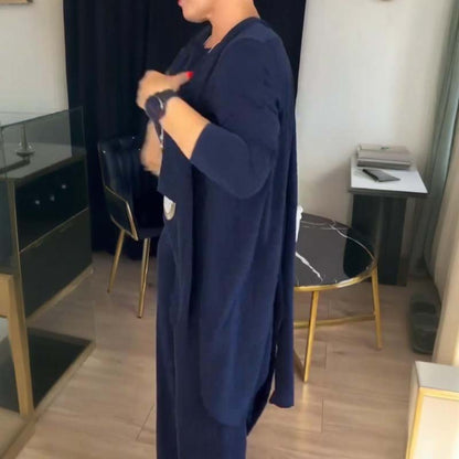 📢 Vente flash : fin dans 3 heures !⏰💞Ensemble 3 pièces élégant comprenant un cardigan long, un haut et un pantalon💞