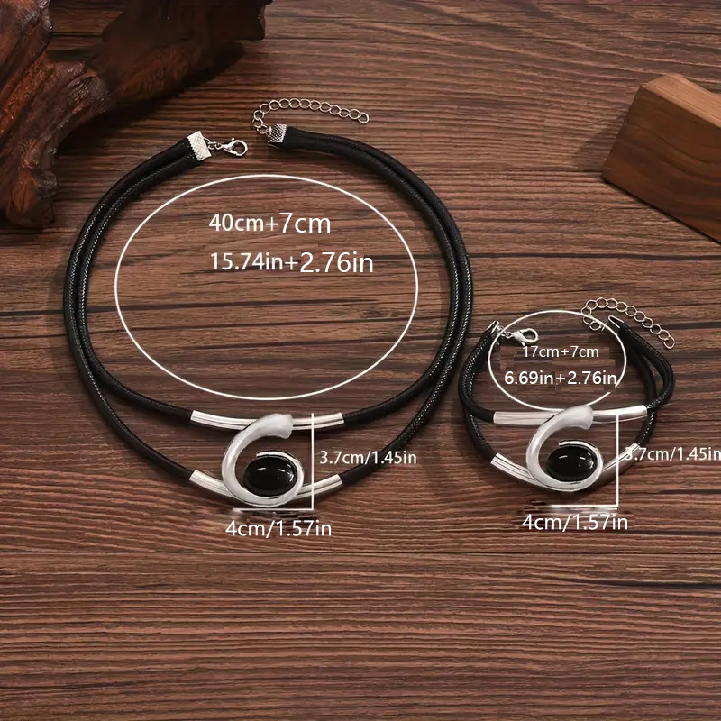 📿 50% DE RÉDUCTION ! ✨ Ensemble Collier & Bracelet Pierre Acrylique Bohème - Design Vintage Léger et Élégant, Cadeau Parfait pour les Amatrices de Mode 👒📦