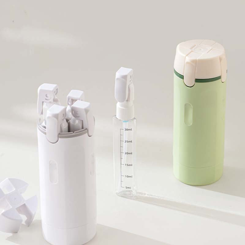📢📢50 % de réduction ! 🧳Flacons distributeurs rechargeables 4 en 1 pour le voyage – Compact, étanche & ultra-pratique ✈️🧴