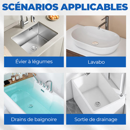 🚰 ACHETEZ 1 - RECEVEZ 1 GRATUIT ! ✨ Filtre de Vidange d'Évier Universel - Retient les Déchets sans Bloquer l'Eau, Installation Facile et Nettoyage Rapide 🛠️📦