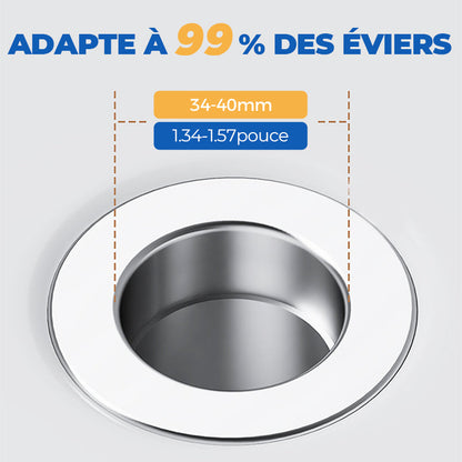 🚰 ACHETEZ 1 - RECEVEZ 1 GRATUIT ! ✨ Filtre de Vidange d'Évier Universel - Retient les Déchets sans Bloquer l'Eau, Installation Facile et Nettoyage Rapide 🛠️📦