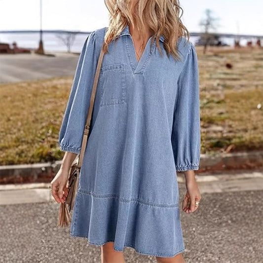 🎉Ventes spéciales de cette semaine - 50% de réduction✨Robe en denim décontractée pour femmes