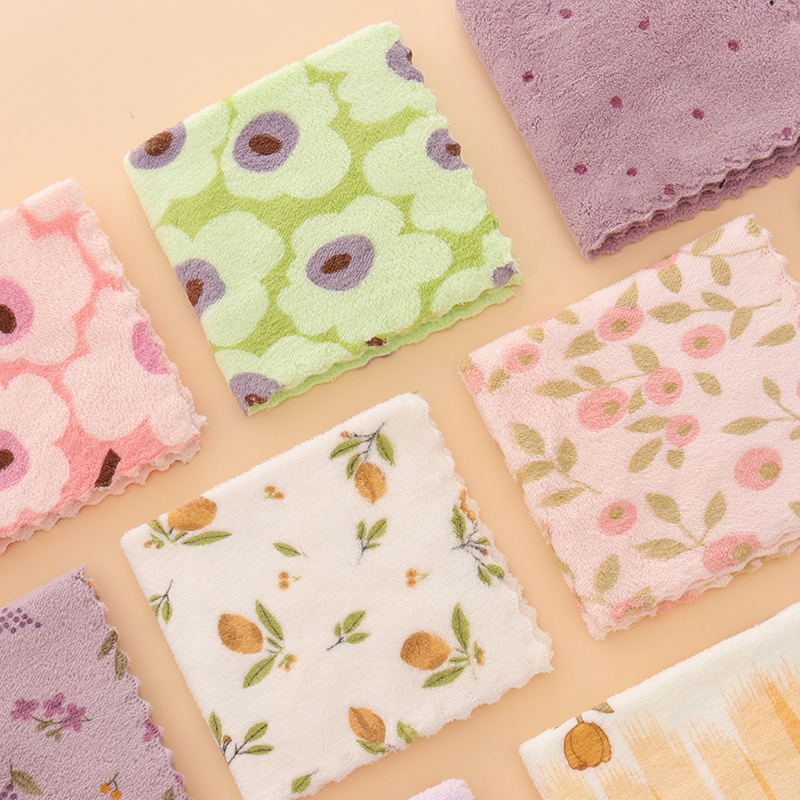 Lot de 5 chiffons en corail polaire pour la vaisselle