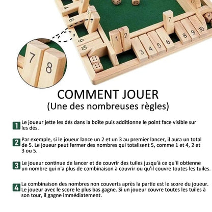 Dernier jour de promotion - 49 % de réduction 🔥 JEUX DE FAMILLE AMUSANTS - Jeu de société Shut The Box 🎲