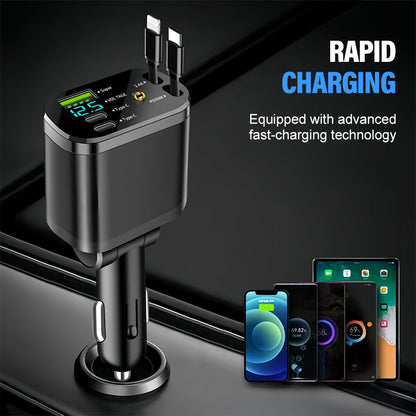 Car Fast Charger with Starry Sky Ambient Lighting