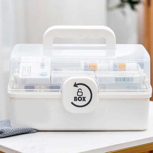 Boîte à médicaments familiale multi-étages grande capacité