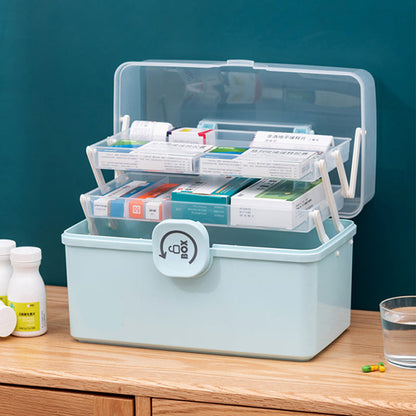 Boîte à médicaments familiale multi-étages grande capacité