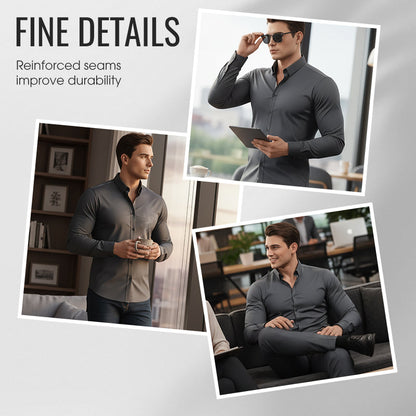👔 DERNIER JOUR 50% DE RÉDUCTION ! ✨ Chemise Classique Homme à Col Revers - Coton Respirant avec Coupe Adjustée dans 6 Couleurs Élégantes 🌟🎨
