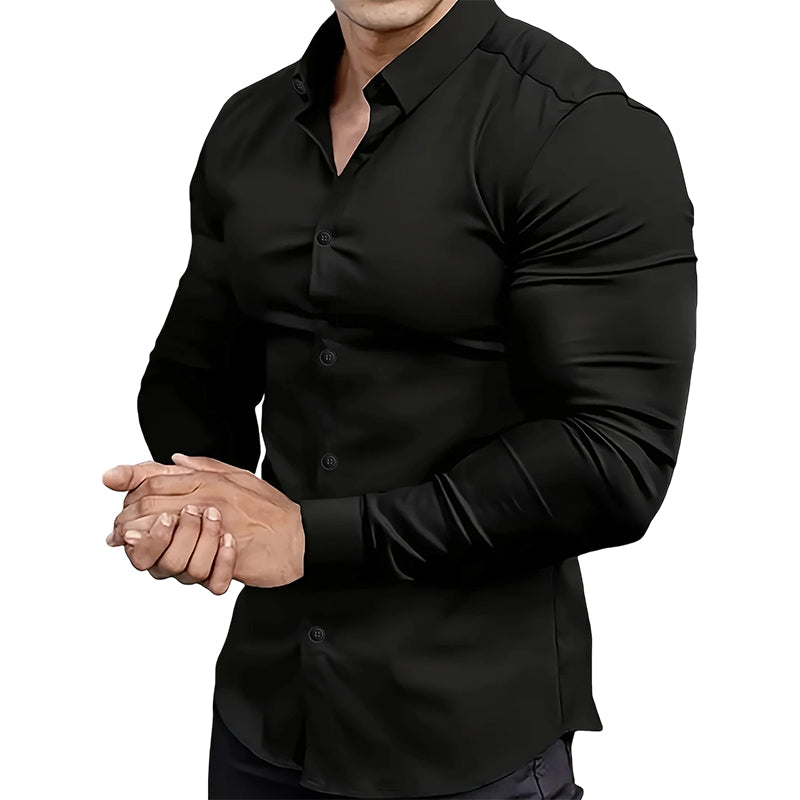 👔 DERNIER JOUR 50% DE RÉDUCTION ! ✨ Chemise Classique Homme à Col Revers - Coton Respirant avec Coupe Adjustée dans 6 Couleurs Élégantes 🌟🎨