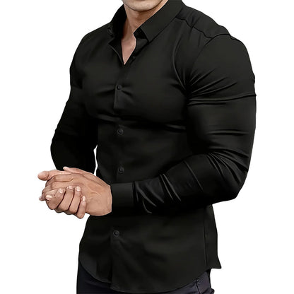 👔 DERNIER JOUR 50% DE RÉDUCTION ! ✨ Chemise Classique Homme à Col Revers - Coton Respirant avec Coupe Adjustée dans 6 Couleurs Élégantes 🌟🎨