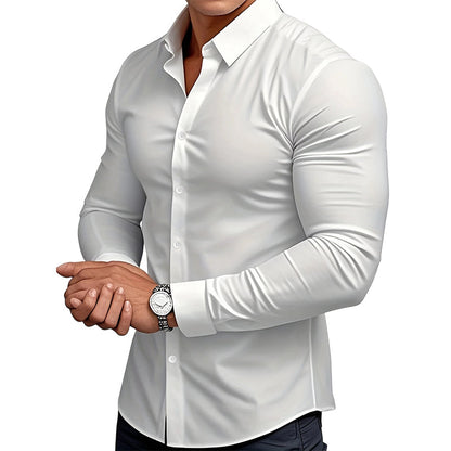 👔 DERNIER JOUR 50% DE RÉDUCTION ! ✨ Chemise Classique Homme à Col Revers - Coton Respirant avec Coupe Adjustée dans 6 Couleurs Élégantes 🌟🎨