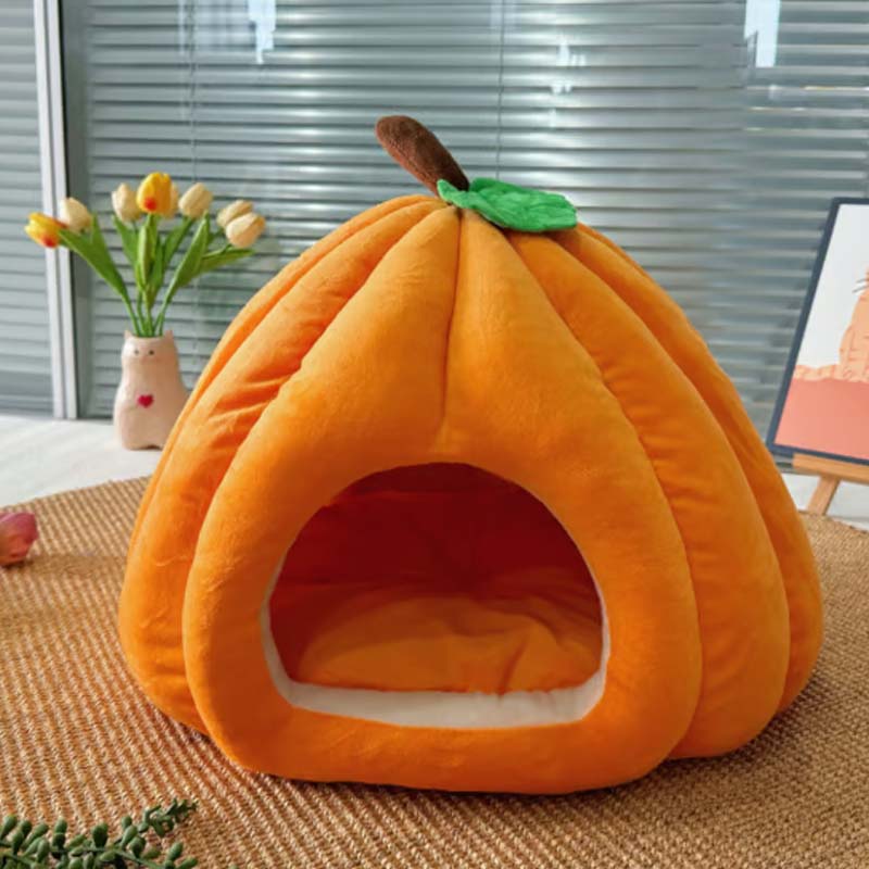 Lit semi-fermé chaud et douillet pour animaux de compagnie