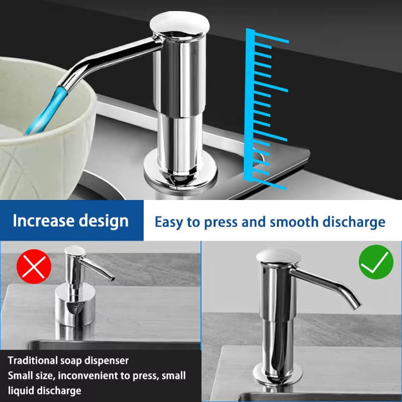 Distributeur de Savon Intégré pour Évier de Cuisine - Durable