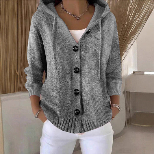 Cardigan à manches longues uni pour femmes