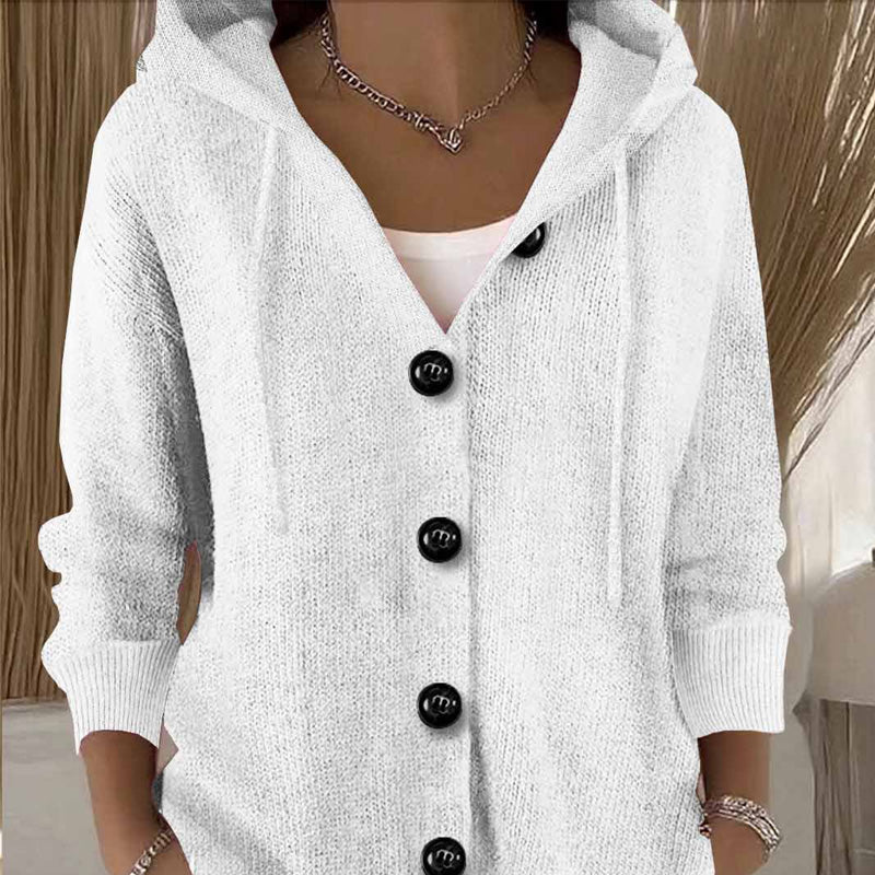 Cardigan à manches longues uni pour femmes