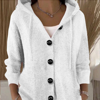 Cardigan à manches longues uni pour femmes