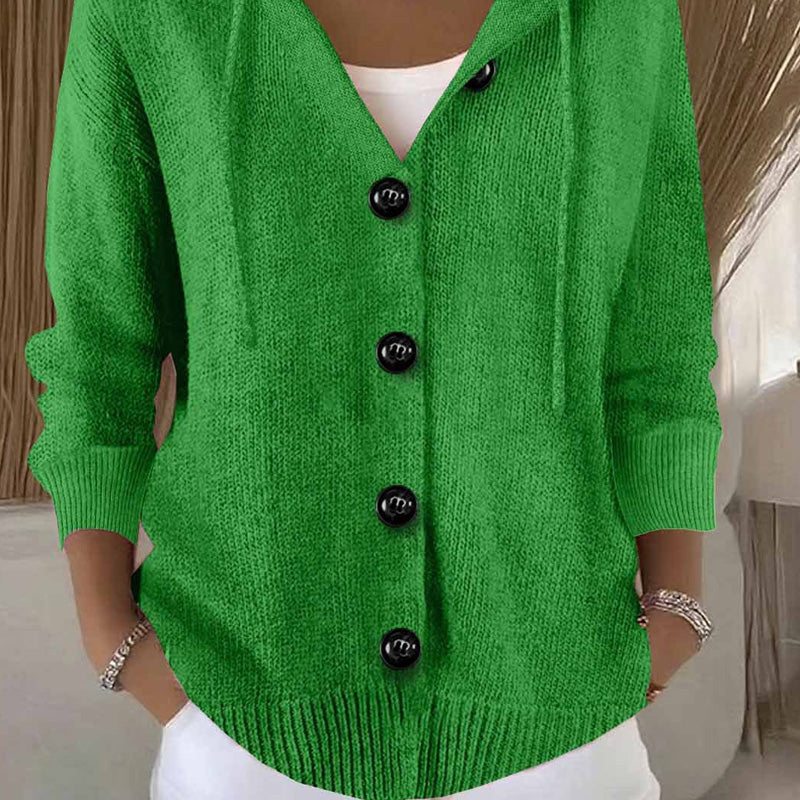 Cardigan à manches longues uni pour femmes