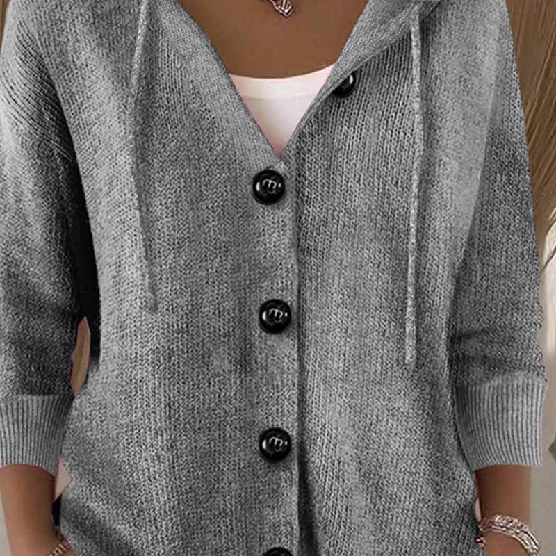 Cardigan à manches longues uni pour femmes