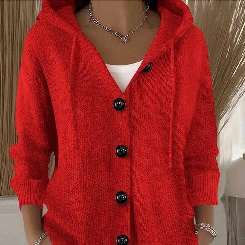 Cardigan à manches longues uni pour femmes