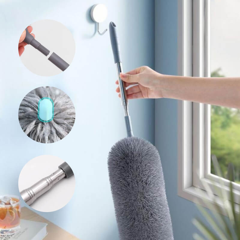 📢📢 50% DE RÉDUCTION ! ✨ Bâtonnet de Nettoyage Rétractable - Adsorption Électrostatique sans Poussière Volante, Idéal pour Plafonds et Espaces Étroits 🧹⚡