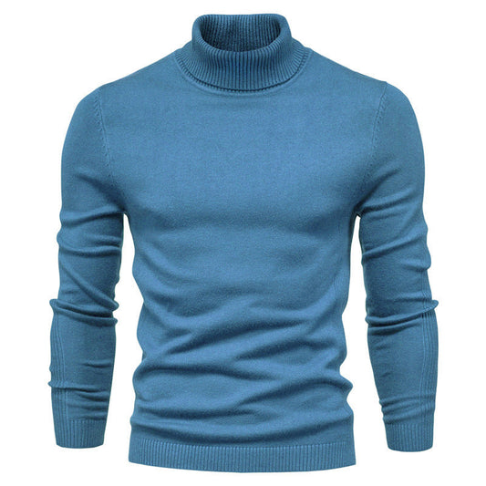 Pull à Col Roulé en Maille en Couleur Unie pour Homme