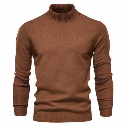 Pull à Col Roulé en Maille en Couleur Unie pour Homme
