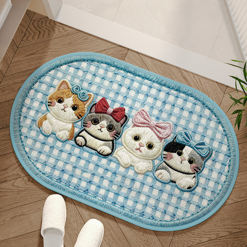 ⏳Limited-time 50% off⏰Absorbent Woven Bath Mat with Non-Slip Bottom🐶🐱