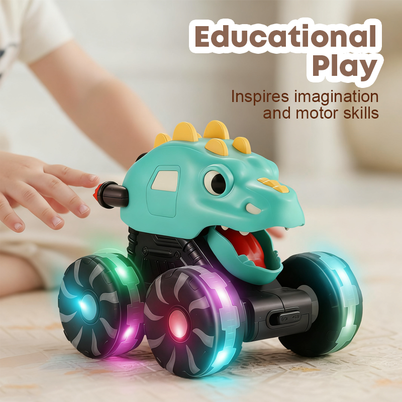 🦖Vente chaude 2025 - 50 % de réduction🚙Voiture jouet dinosaure avec lumières, appuyez et partez🎁