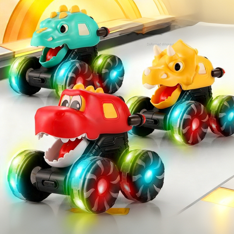 🦖Vente chaude 2025 - 50 % de réduction🚙Voiture jouet dinosaure avec lumières, appuyez et partez🎁