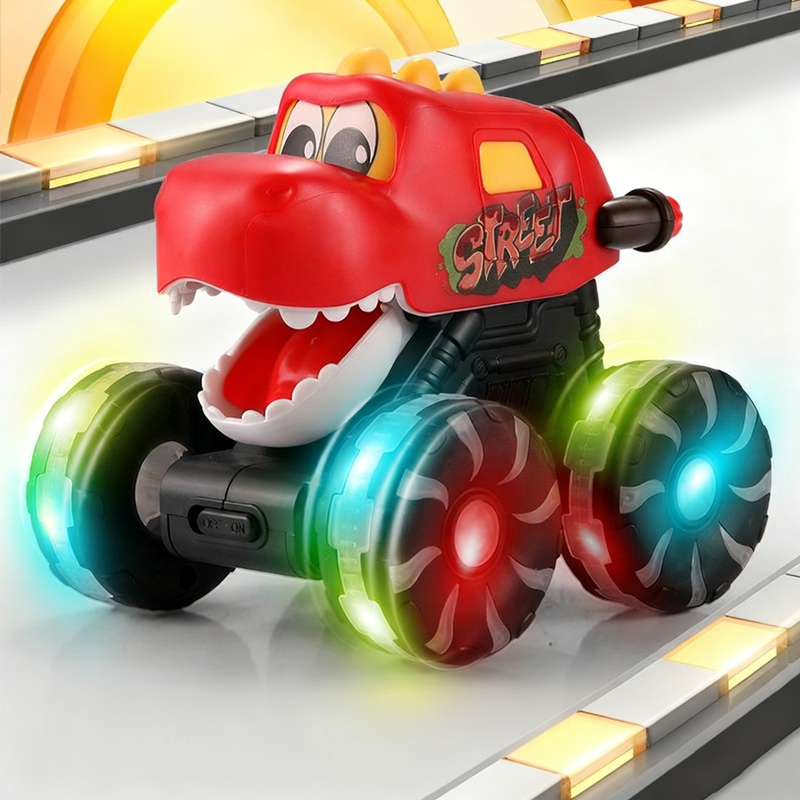 🦖Vente chaude 2025 - 50 % de réduction🚙Voiture jouet dinosaure avec lumières, appuyez et partez🎁