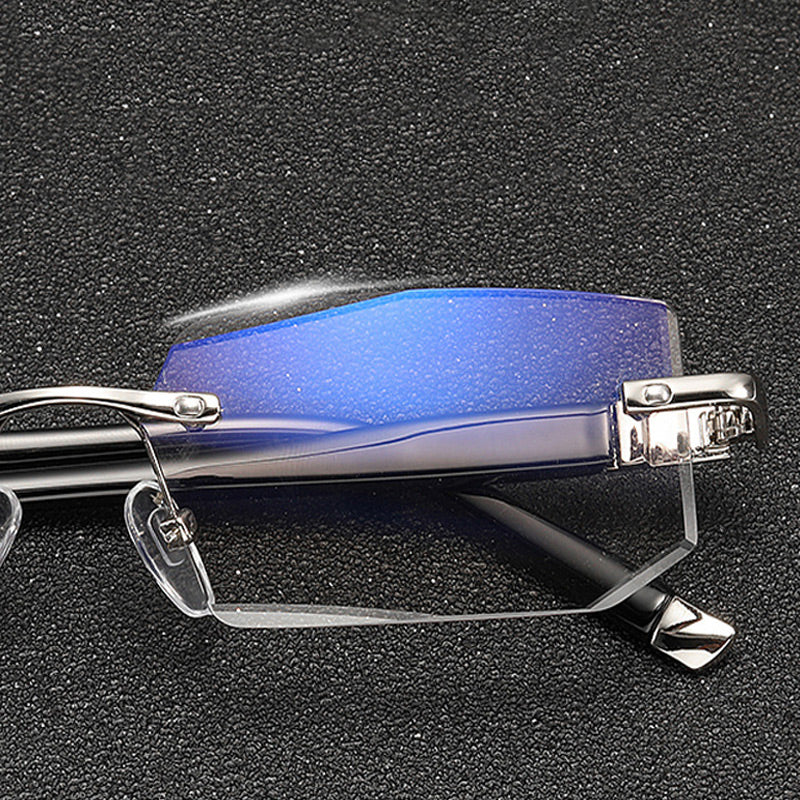 Lunettes de lecture sans monture bloquant la lumière bleue pour la presbytie