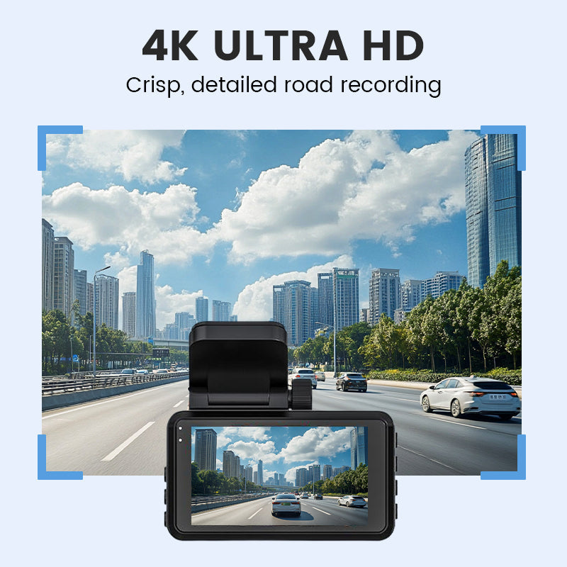 📹 Caméra Embarquée 4K Double Objectif - Vision Nocturne, Surveillance Stationnement 24/7 - Connexion WiFi, Enregistrement Haute Définition