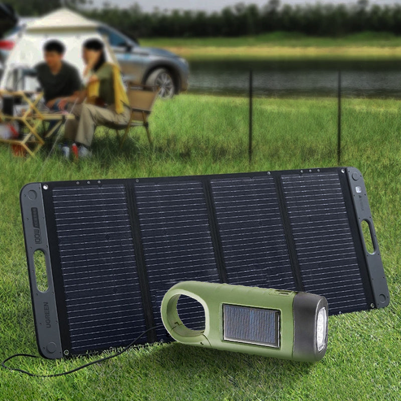 ⛺️🔋💡 Lampe de Secours Extérieure – Charge Manivelle + Solaire + USB, Éclairage LED & Powerbank (Durable & Portable) !