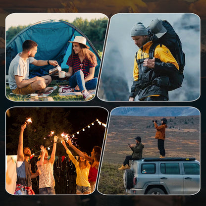 ⛺️🔋💡 Lampe de Secours Extérieure – Charge Manivelle + Solaire + USB, Éclairage LED & Powerbank (Durable & Portable) !