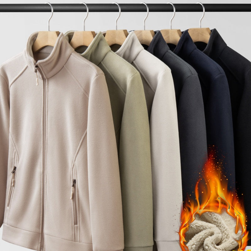 Veste décontractée avec doublure en peluche pour homme, coupe ample