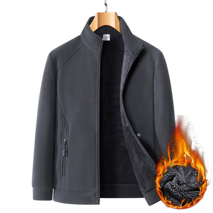 Veste décontractée avec doublure en peluche pour homme, coupe ample