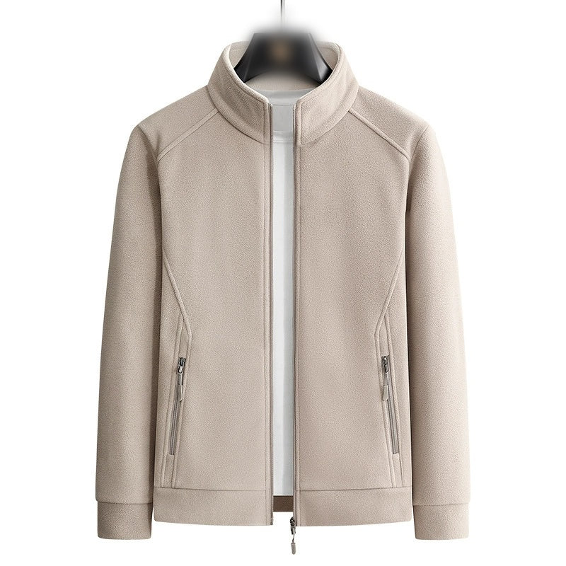 Veste décontractée avec doublure en peluche pour homme, coupe ample